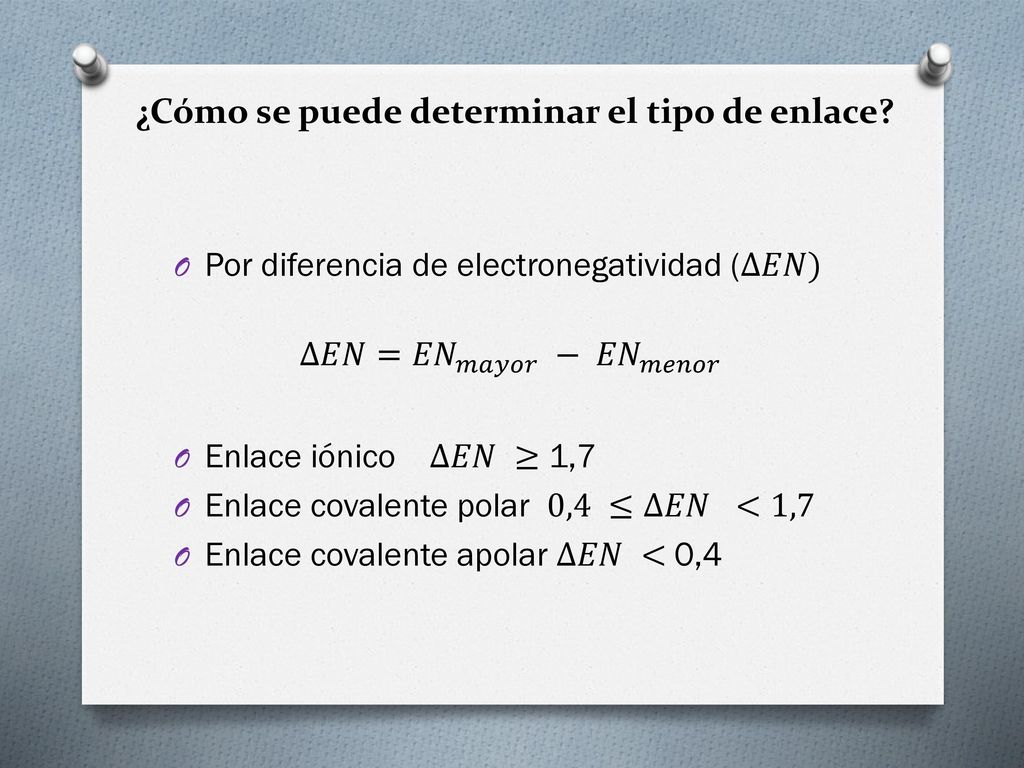 ¿Cómo se puede determinar el tipo de enlace
