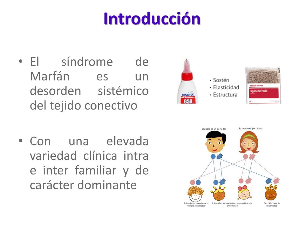 Introducción El síndrome de Marfán es un desorden sistémico del tejido conectivo.