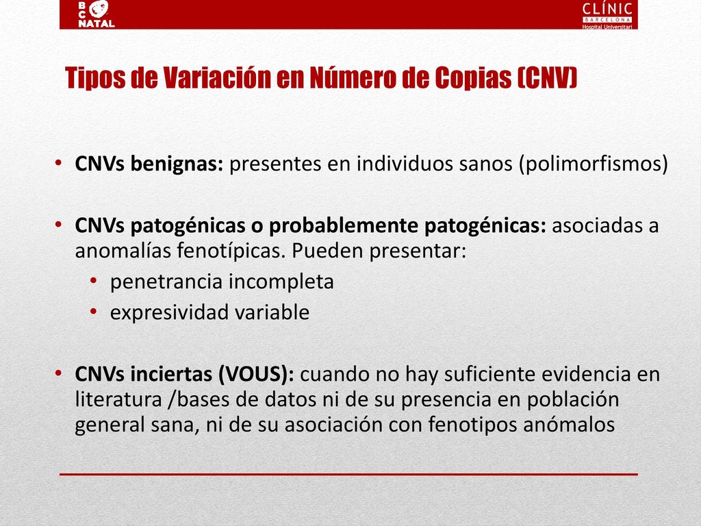 Tipos de Variación en Número de Copias (CNV)