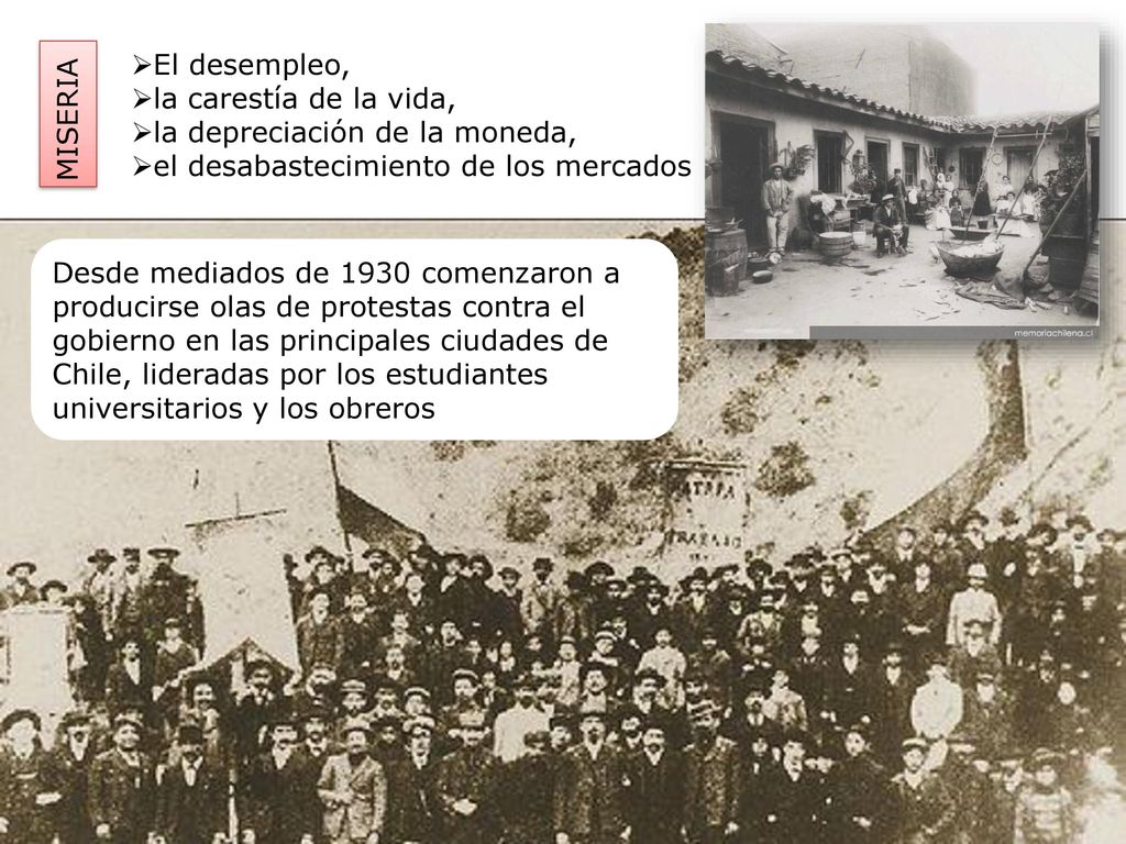MISERIA El desempleo, la carestía de la vida, la depreciación de la moneda, el desabastecimiento de los mercados.