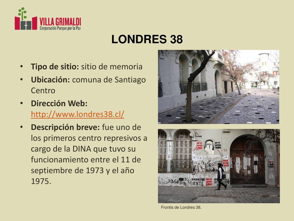 LONDRES 38 Tipo de sitio: sitio de memoria