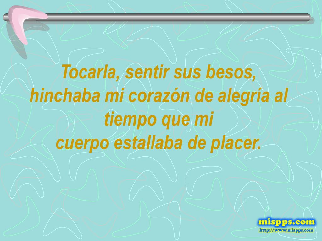Tocarla, sentir sus besos, hinchaba mi corazón de alegría al tiempo que mi cuerpo estallaba de placer.