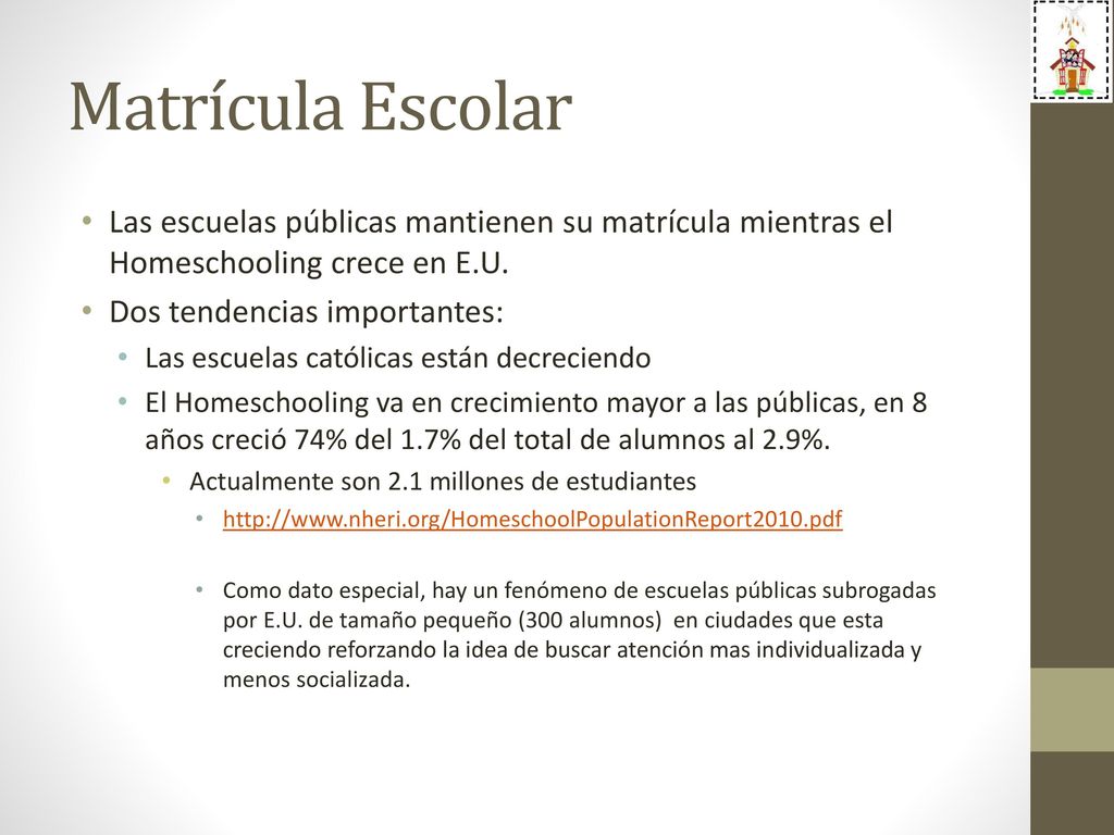Matrícula Escolar Las escuelas públicas mantienen su matrícula mientras el Homeschooling crece en E.U.
