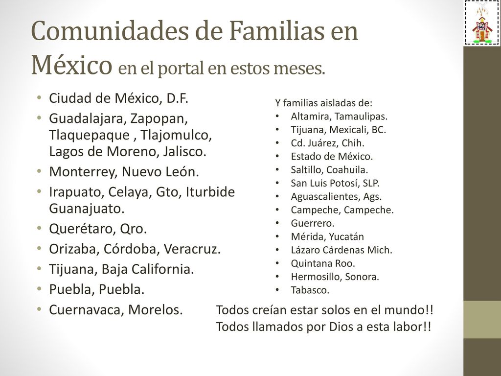 Comunidades de Familias en México en el portal en estos meses.