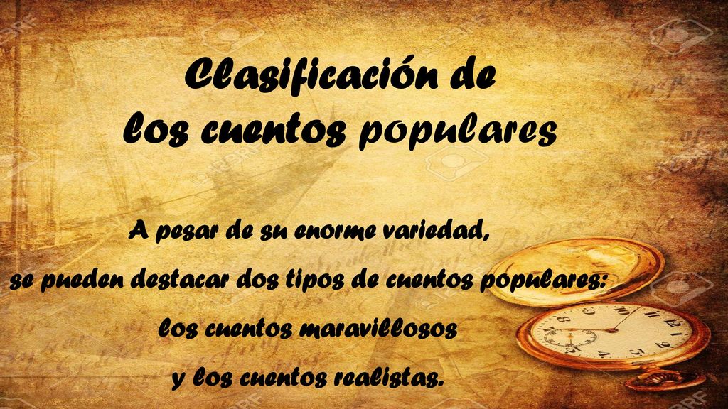 Clasificación de los cuentos populares A pesar de su enorme variedad,