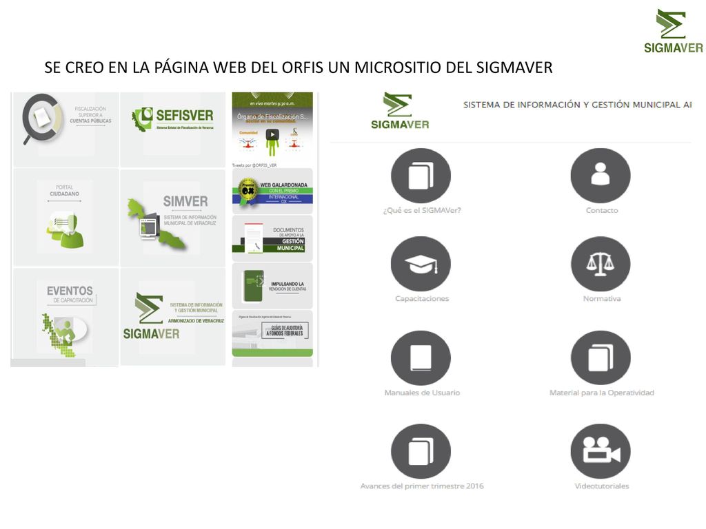 SE CREO EN LA PÁGINA WEB DEL ORFIS UN MICROSITIO DEL SIGMAVER