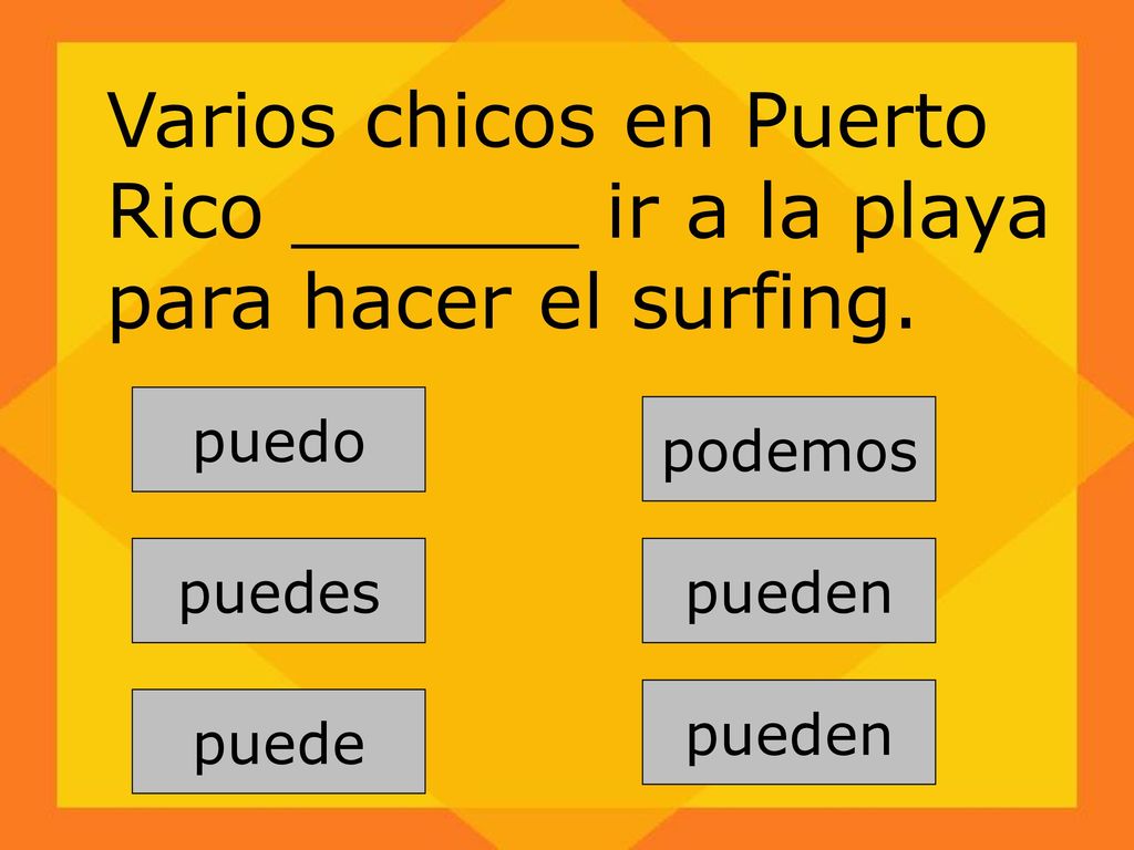 Varios chicos en Puerto Rico ______ ir a la playa para hacer el surfing.