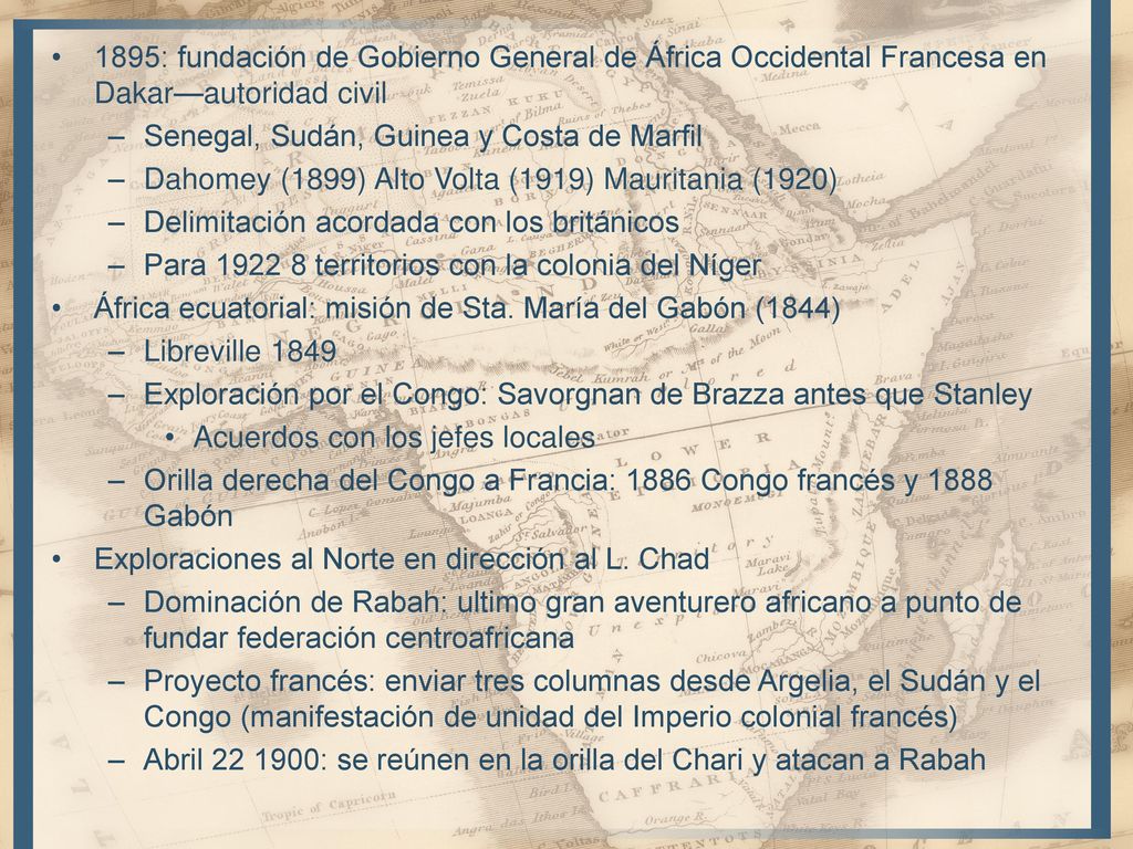 1895: fundación de Gobierno General de África Occidental Francesa en Dakar—autoridad civil
