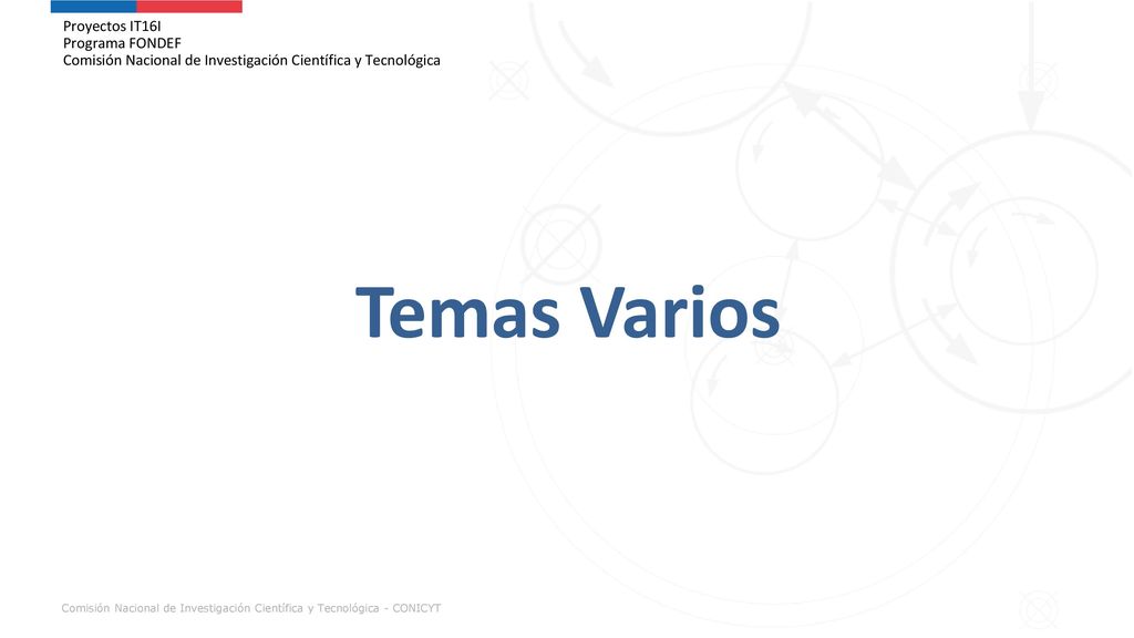 Proyectos IT16I Programa FONDEF Comisión Nacional de Investigación Científica y Tecnológica