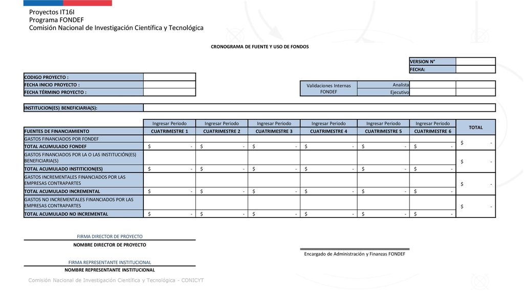 Proyectos IT16I Programa FONDEF Comisión Nacional de Investigación Científica y Tecnológica