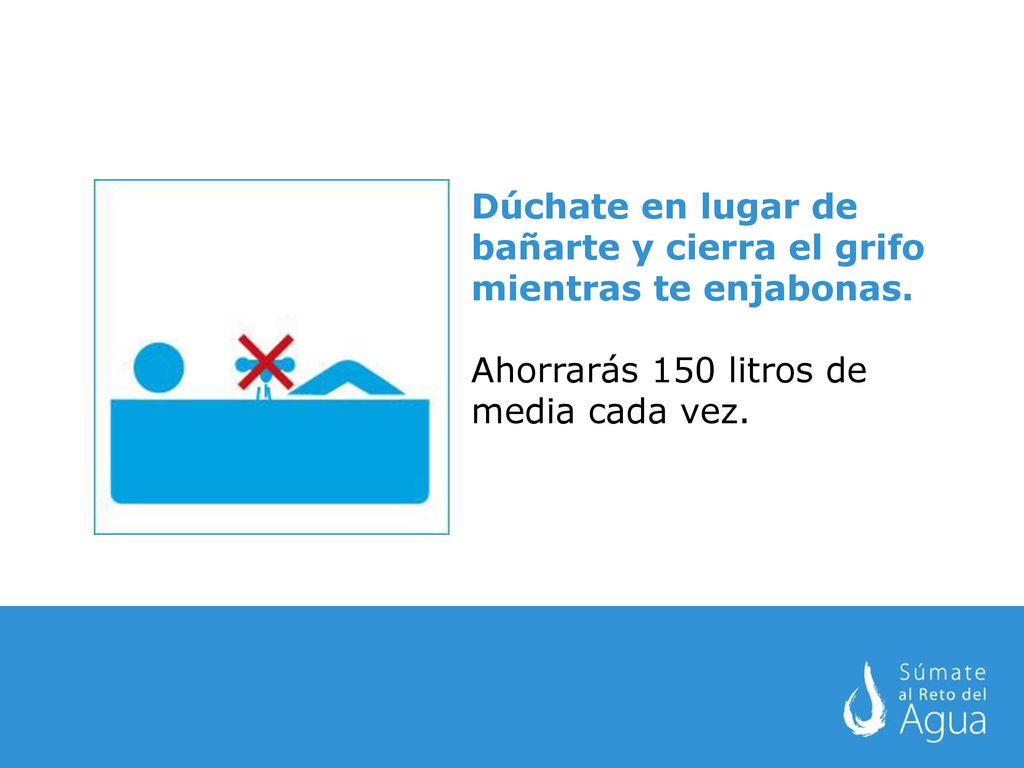 Dúchate en lugar de bañarte y cierra el grifo mientras te enjabonas.