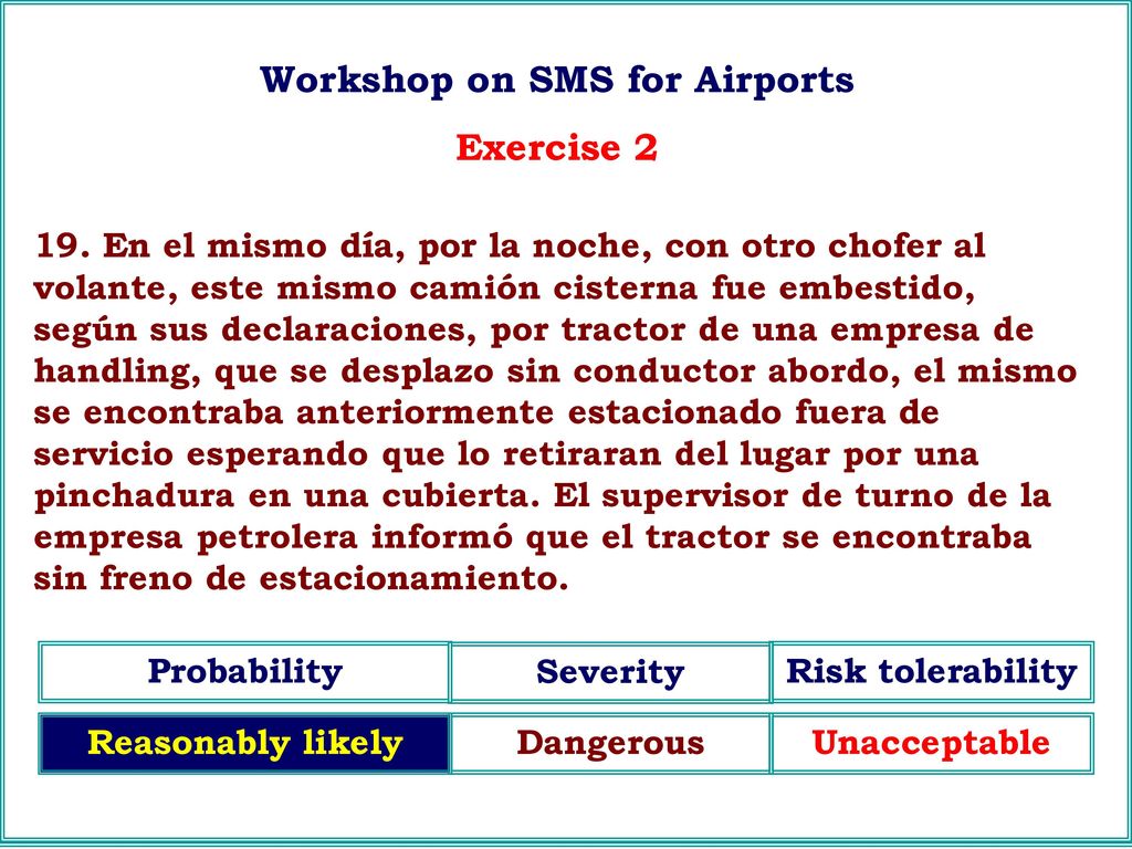 Workshop on SMS for Airports