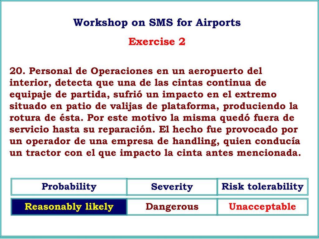 Workshop on SMS for Airports