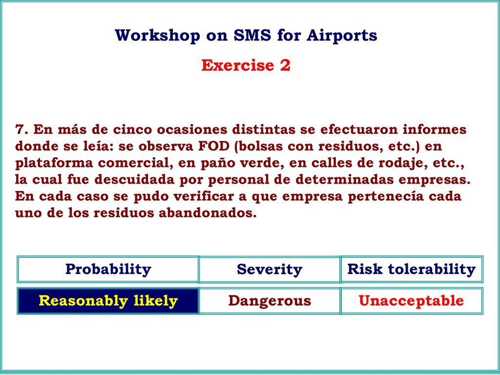Workshop on SMS for Airports