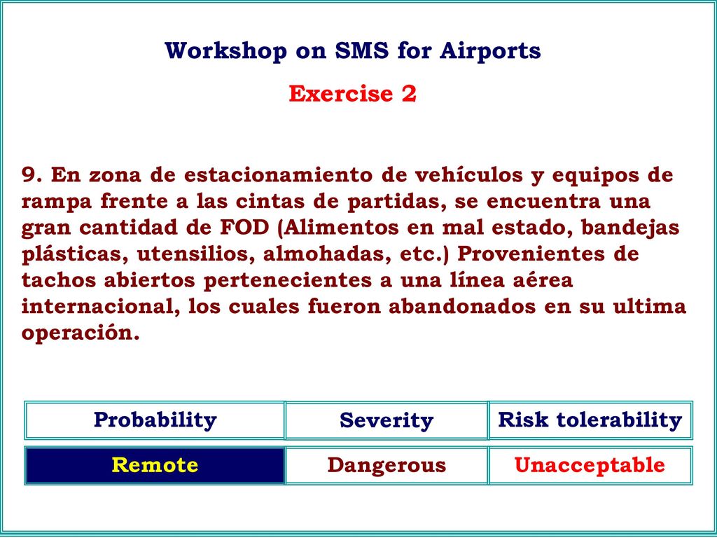 Workshop on SMS for Airports