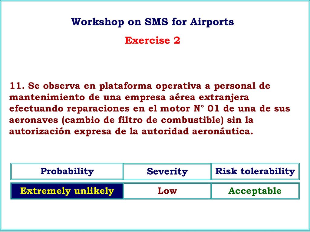 Workshop on SMS for Airports