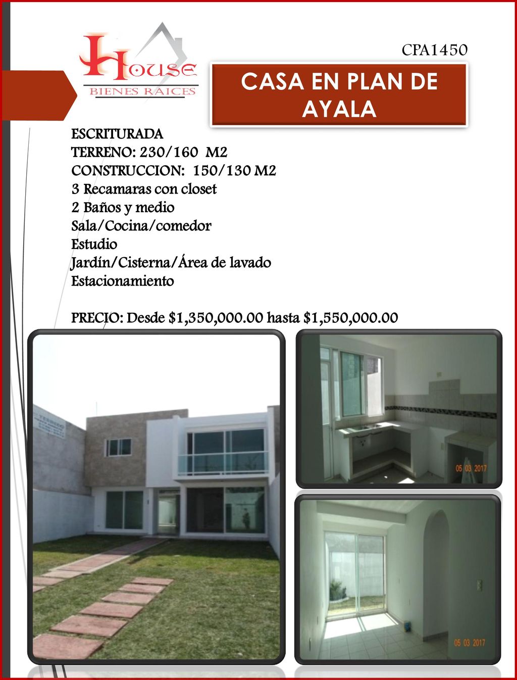 CASA EN PLAN DE AYALA CPA1450 ESCRITURADA TERRENO: 230/160 M2