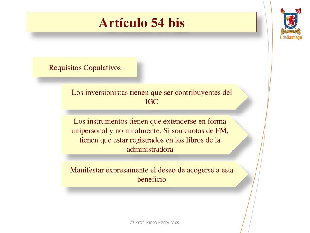 Artículo 54 bis Requisitos Copulativos