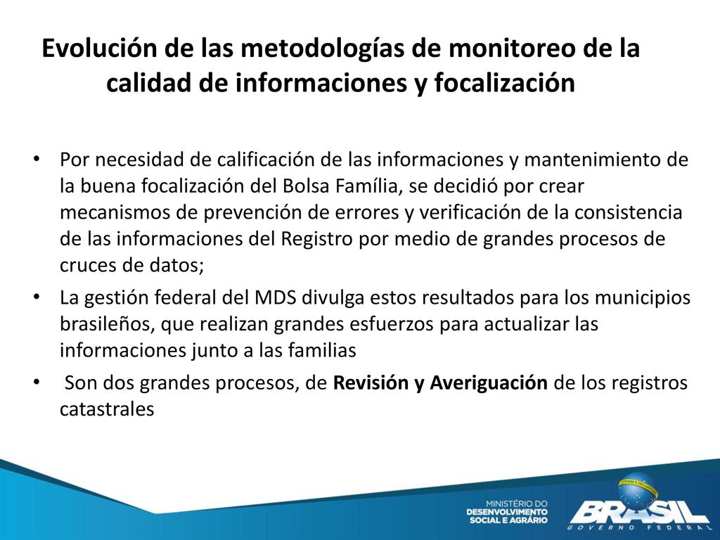 Evolución de las metodologías de monitoreo de la calidad de informaciones y focalización