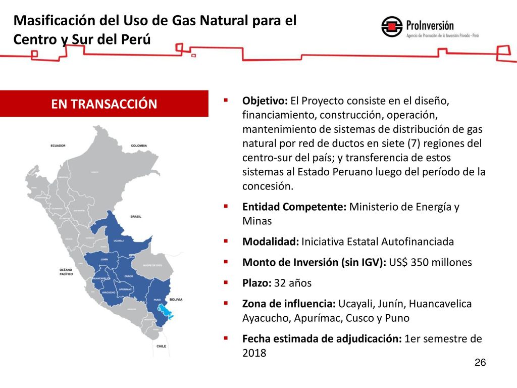 Masificación del Uso de Gas Natural para el Centro y Sur del Perú