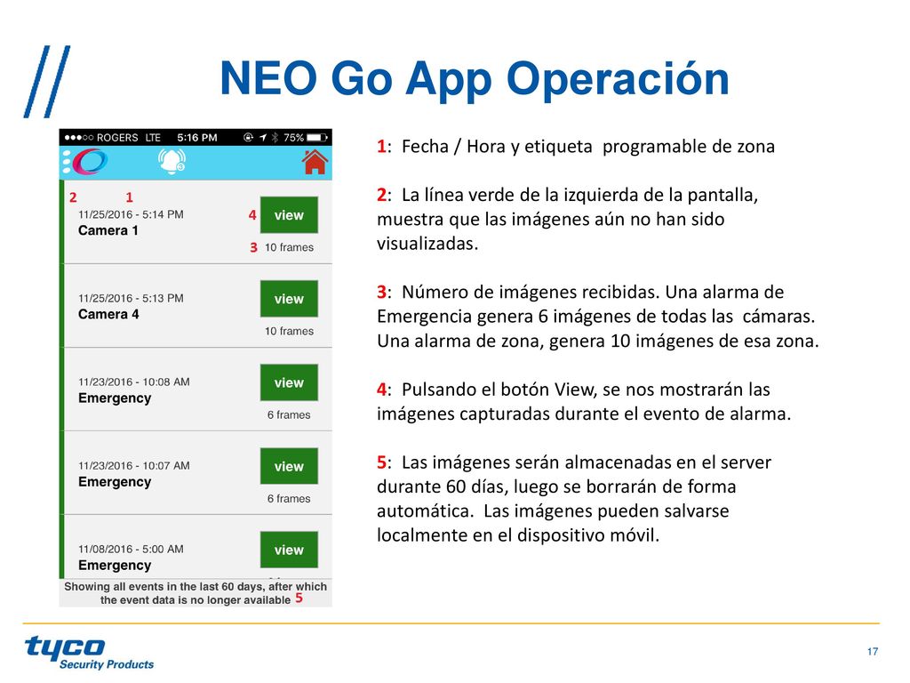 NEO Go App Operación 1: Fecha / Hora y etiqueta programable de zona