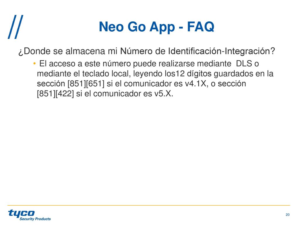 Neo Go App - FAQ ¿Donde se almacena mi Número de Identificación-Integración