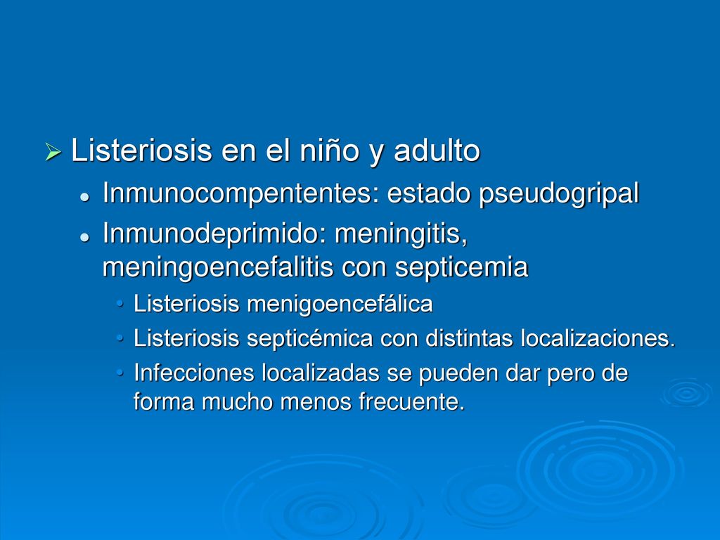Listeriosis en el niño y adulto