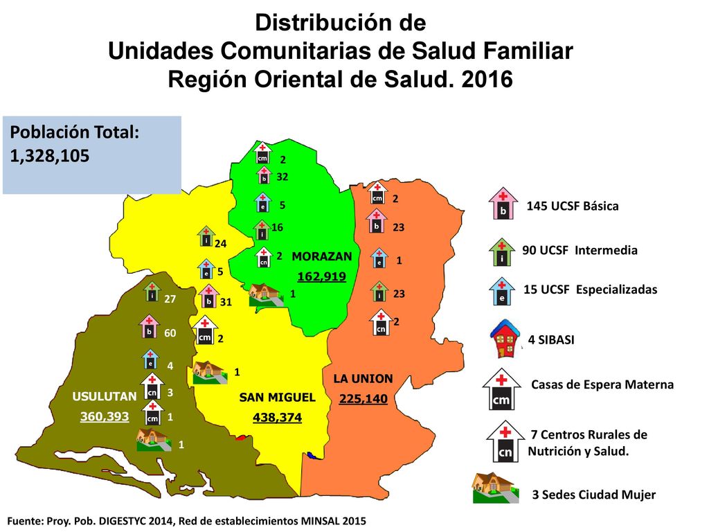 Unidades Comunitarias de Salud Familiar Región Oriental de Salud. 2016