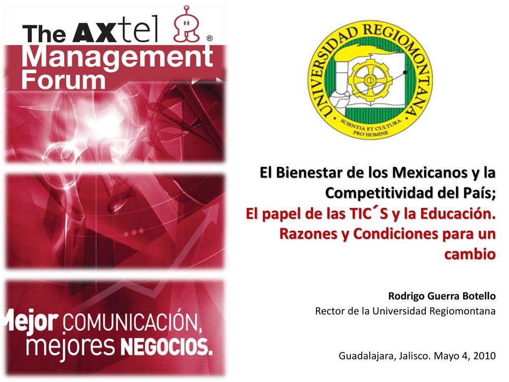 El Bienestar de los Mexicanos y la Competitividad del País; El papel de las TIC´S y la Educación. Razones y Condiciones para un cambio