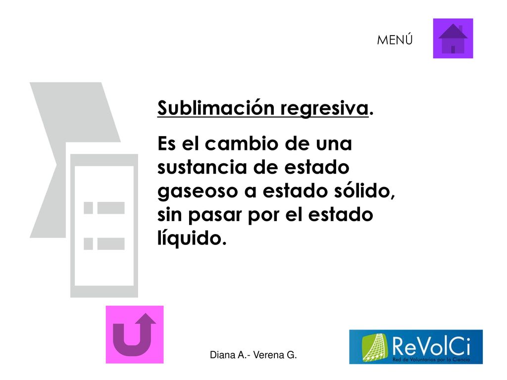 MENÚ Condensación. Es el cambio de estado de una sustancia en estado gaseoso a estado líquido.