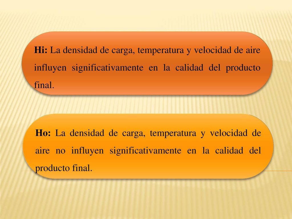 Hi: La densidad de carga, temperatura y velocidad de aire influyen significativamente en la calidad del producto final.