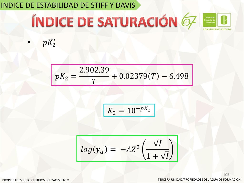 ÍNDICE DE SATURACIÓN INDICE DE ESTABILIDAD DE STIFF Y DAVIS 𝑝𝐾 2 ′