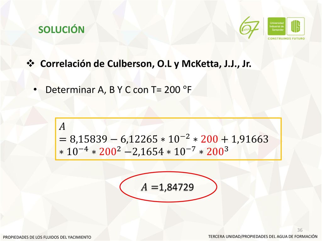 Correlación de Culberson, O.L y McKetta, J.J., Jr.