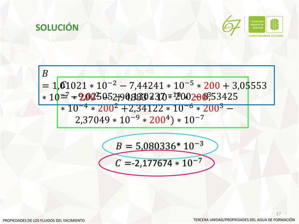 SOLUCIÓN 𝐵=1,01021∗ 10 −2 −7,44241∗ 10 −5 ∗200+3,05553∗ 10 −7 ∗ −2,94883∗ 10 −10 ∗