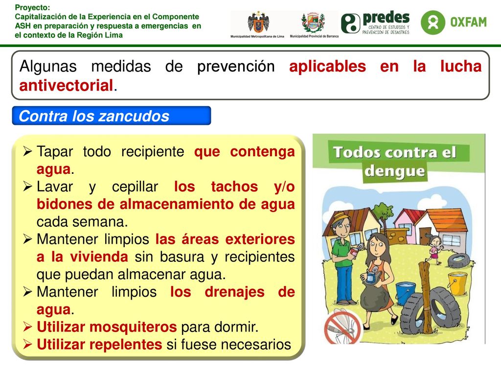 Algunas medidas de prevención aplicables en la lucha antivectorial.