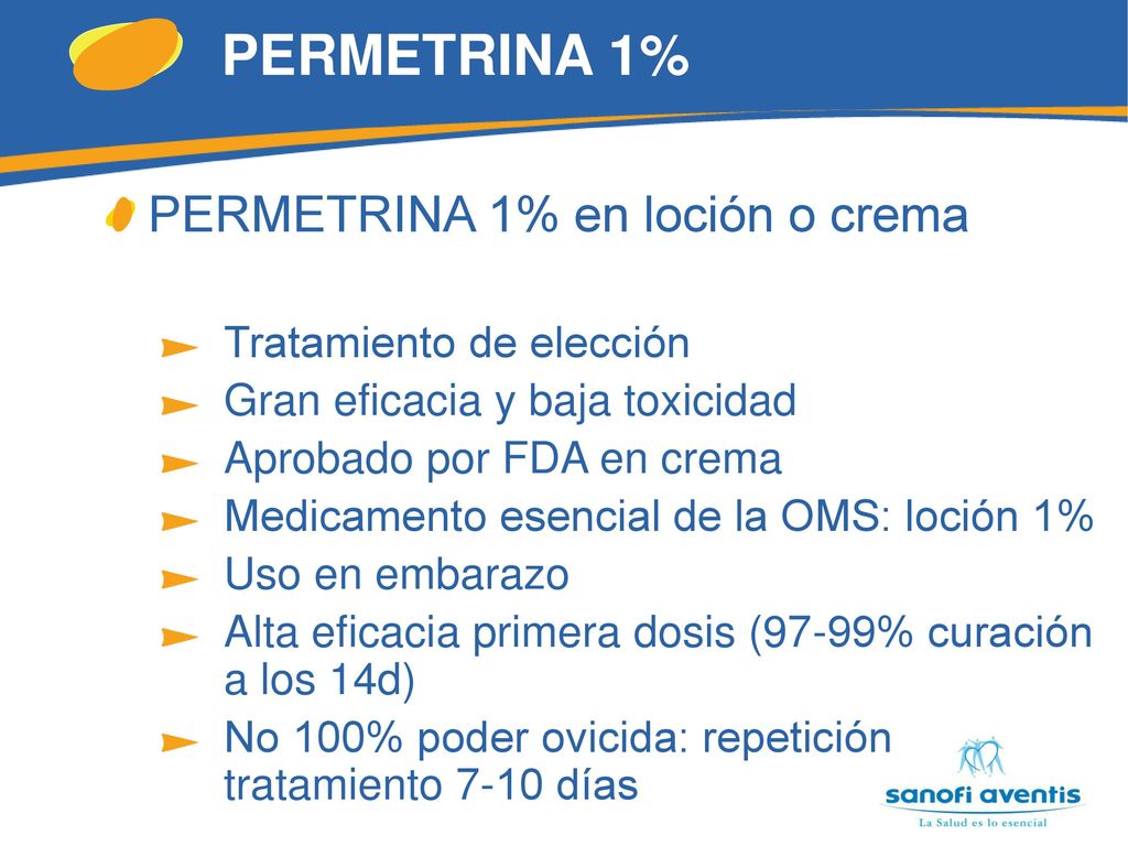 PERMETRINA 1% PERMETRINA 1% en loción o crema Tratamiento de elección