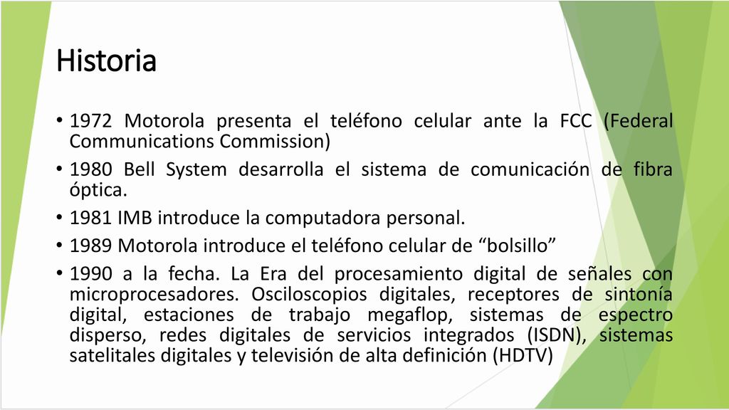 Historia 1972 Motorola presenta el teléfono celular ante la FCC (Federal Communications Commission)