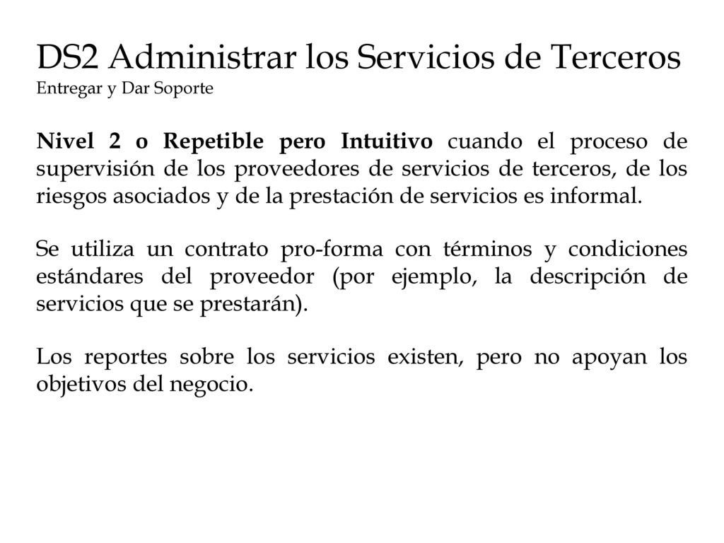 DS2 Administrar los Servicios de Terceros Entregar y Dar Soporte
