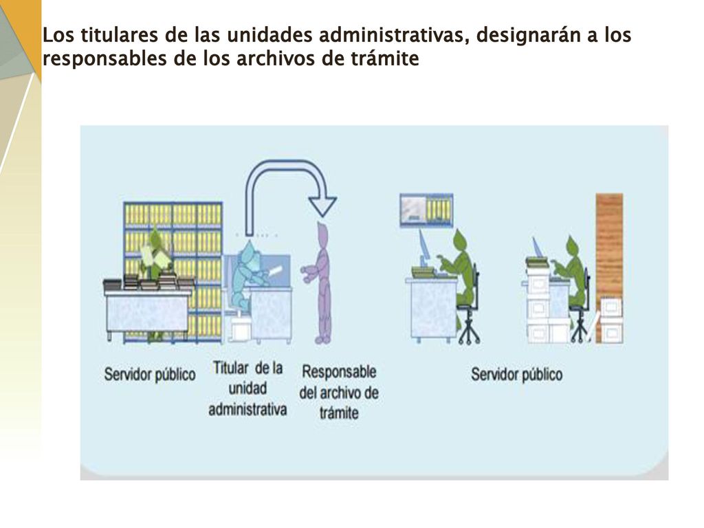 Los titulares de las unidades administrativas, designarán a los responsables de los archivos de trámite