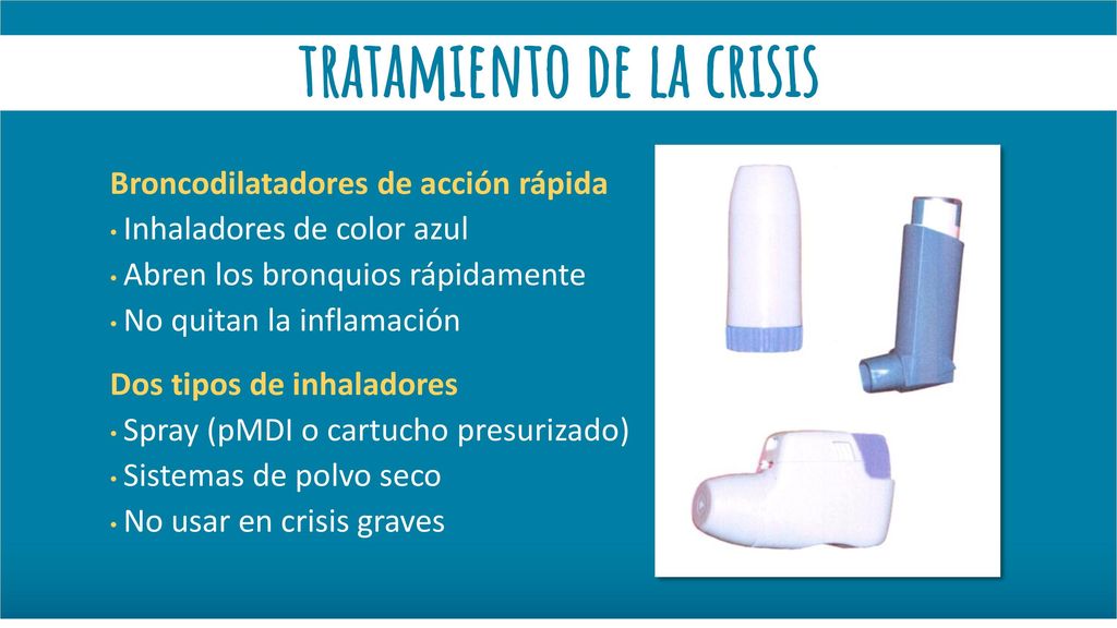 Broncodilatadores de acción rápida Inhaladores de color azul