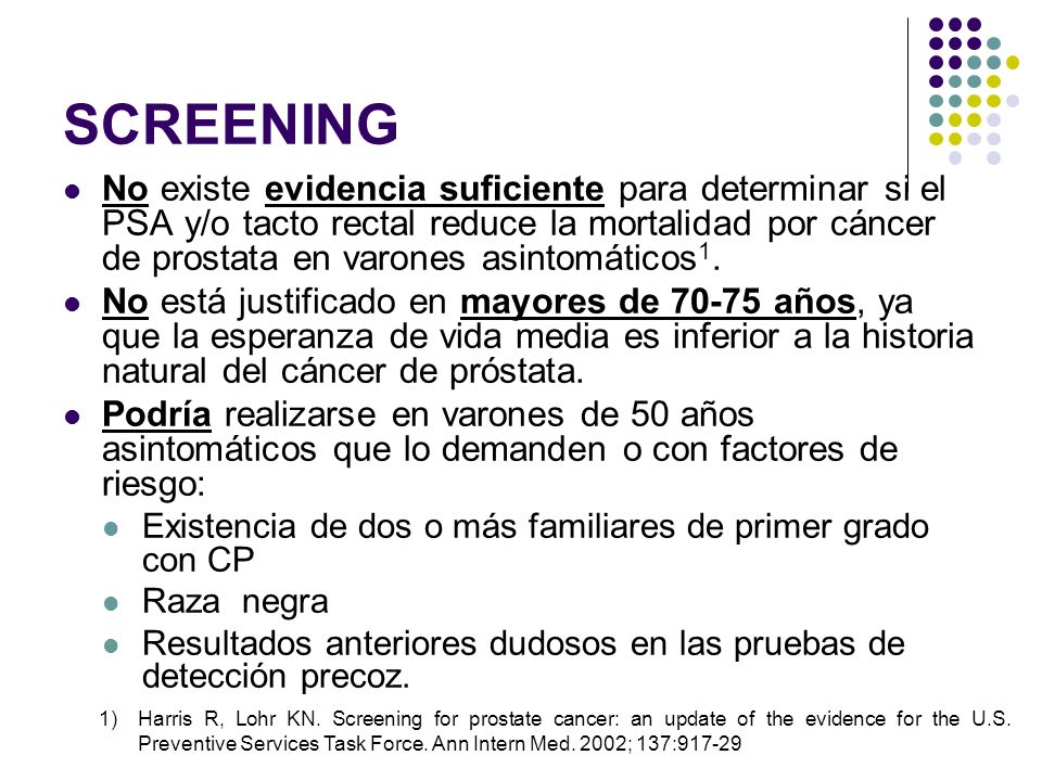 screening cancer prostata)