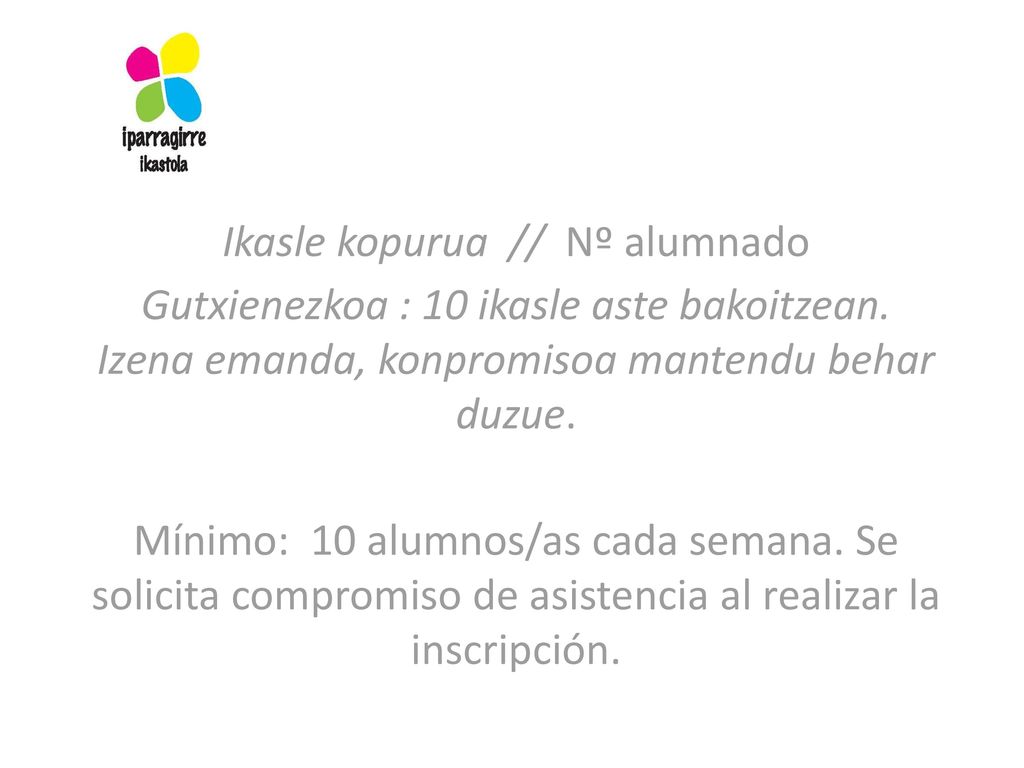 Ikasle kopurua // Nº alumnado