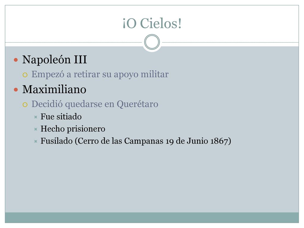 ¡O Cielos! Napoleón III Maximiliano Empezó a retirar su apoyo militar