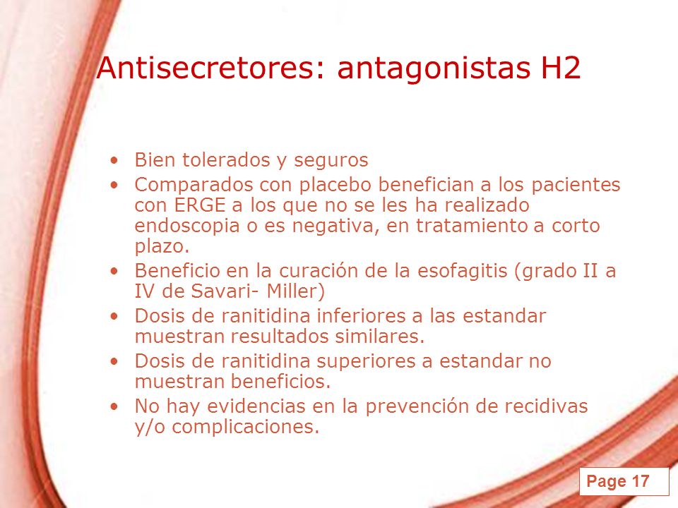 Antisecretores: antagonistas H2