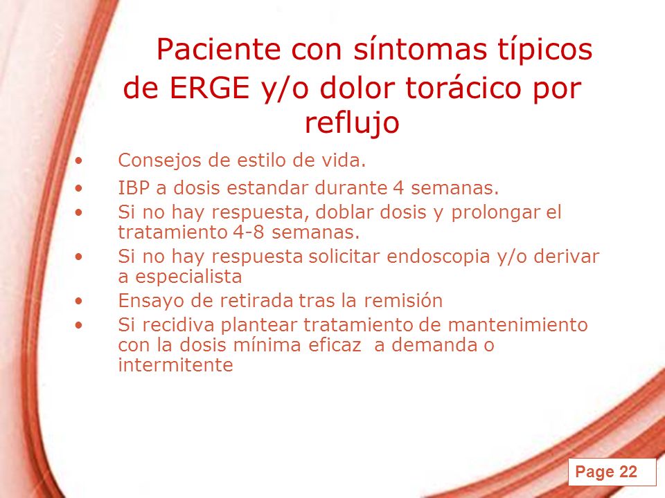 Paciente con síntomas típicos de ERGE y/o dolor torácico por reflujo