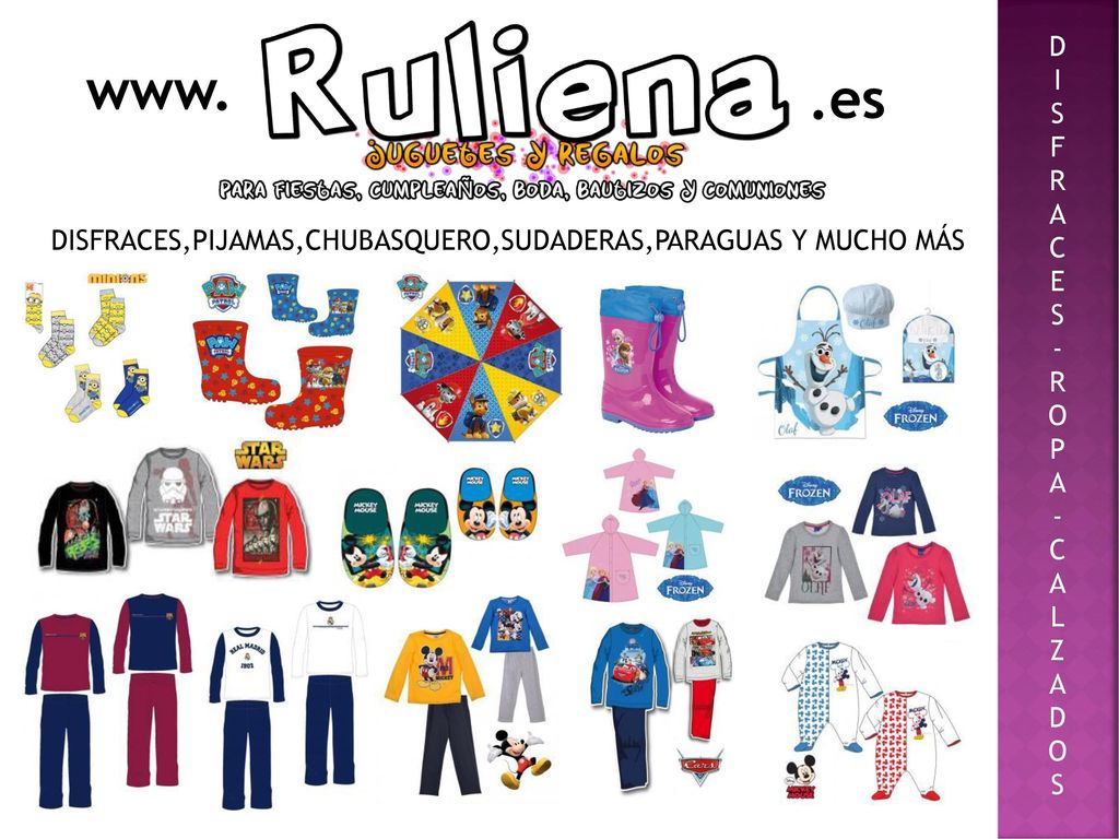 D I S F R A C E - O P L Z www. .es DISFRACES,PIJAMAS,CHUBASQUERO,SUDADERAS,PARAGUAS Y MUCHO MÁS