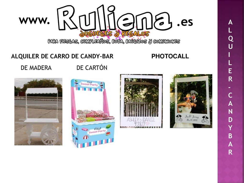 www. .es ALQUILER- CANDYBAR ALQUILER DE CARRO DE CANDY-BAR PHOTOCALL
