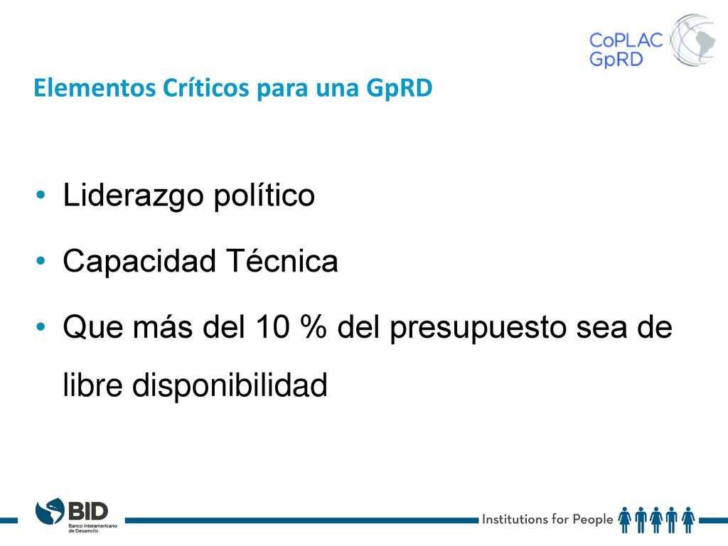 Que más del 10 % del presupuesto sea de libre disponibilidad