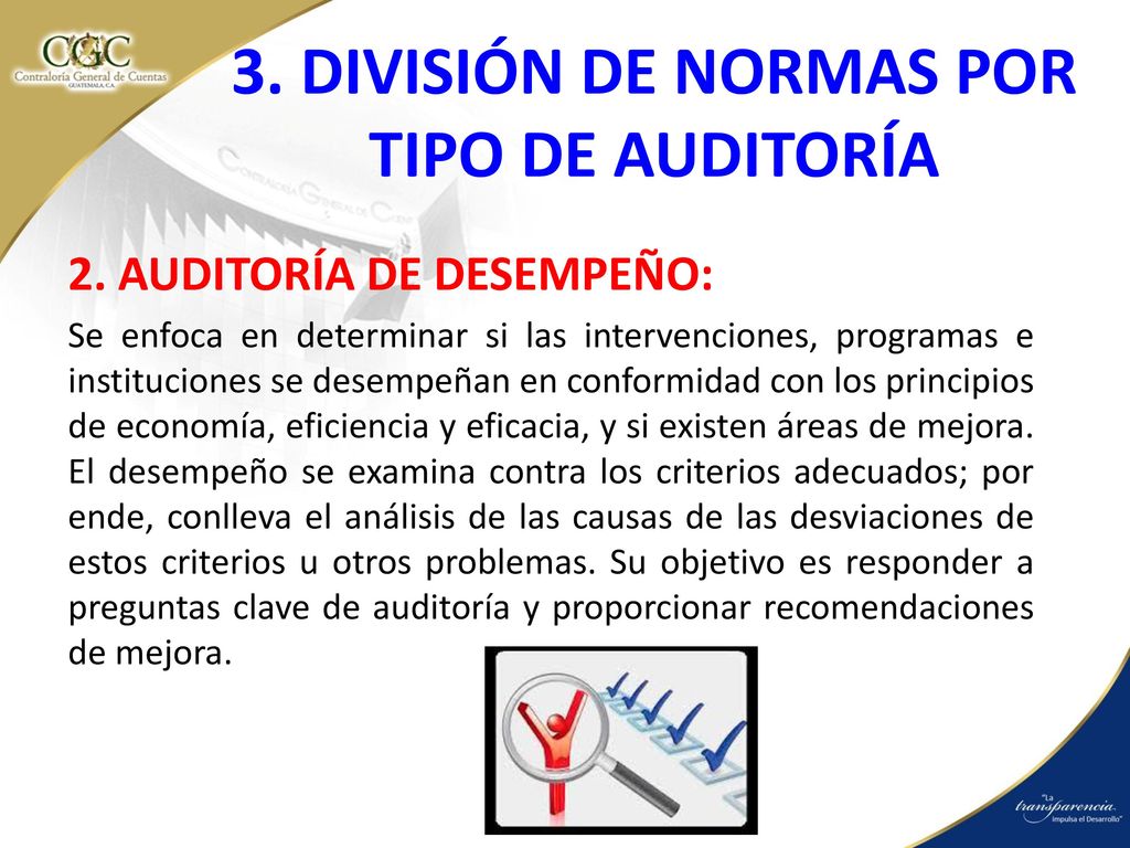 3. DIVISIÓN DE NORMAS POR TIPO DE AUDITORÍA