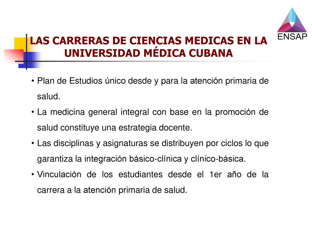 LAS CARRERAS DE CIENCIAS MEDICAS EN LA UNIVERSIDAD MÉDICA CUBANA